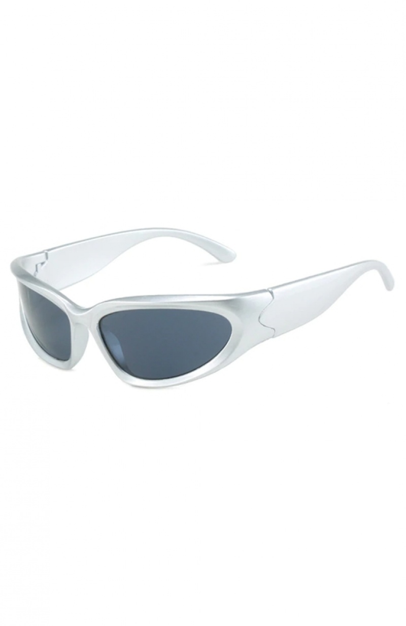 Silver / Black White Fox Viper Women's Sunglasses | HSCA-02138