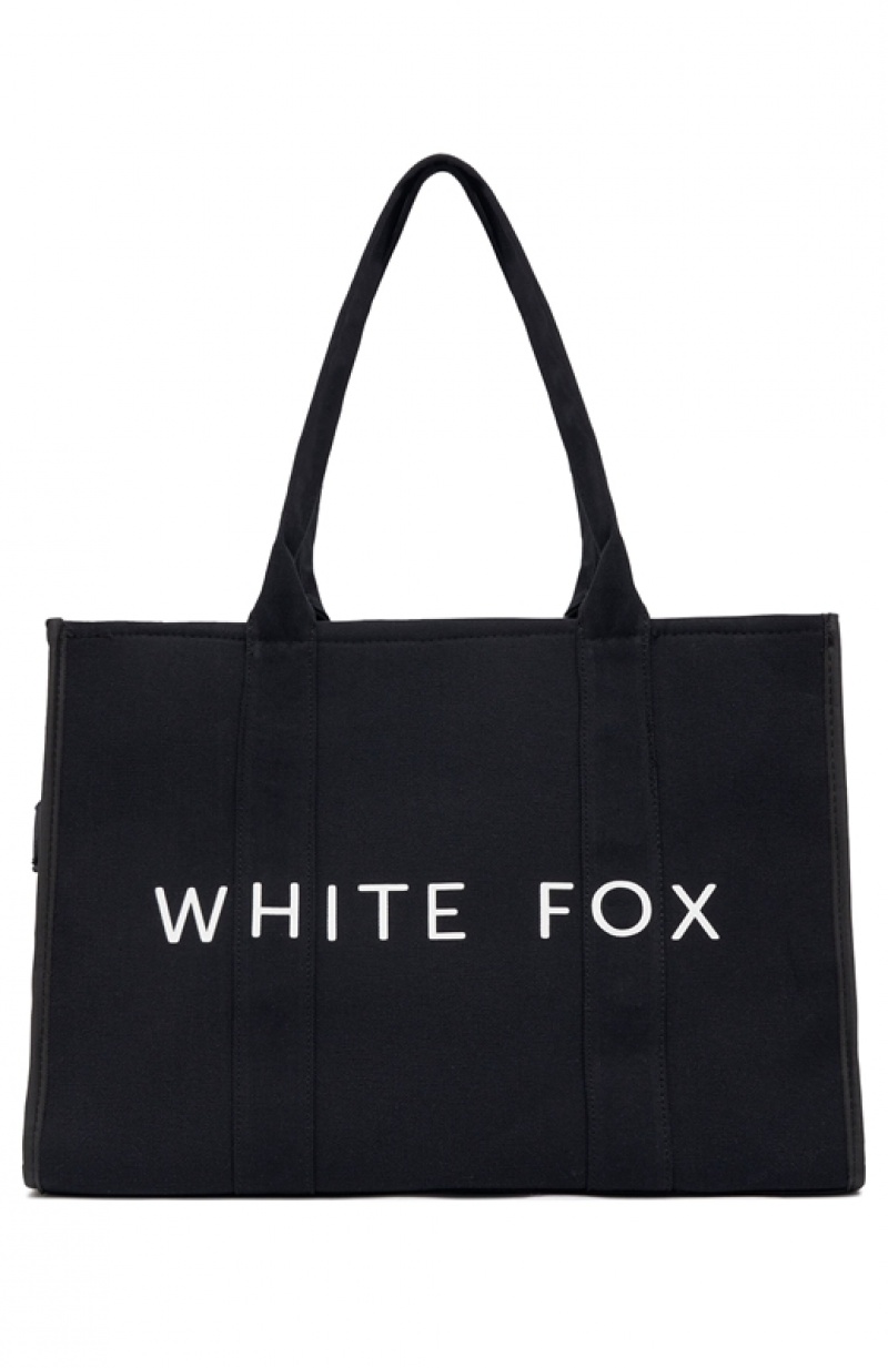 White Black White Fox Women's Tote Bag | SPJI-40839