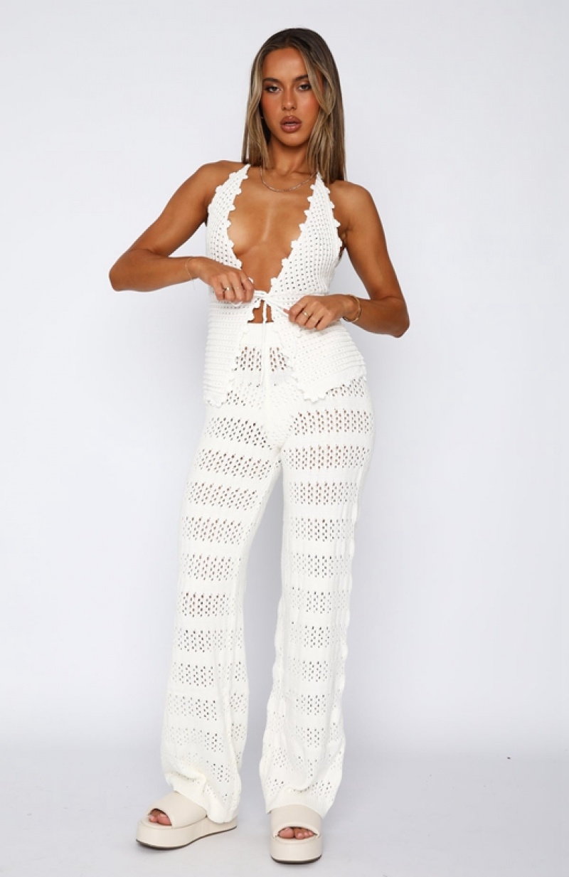 White White Fox All Year Long Crochet Women's Pants | KPOH-51062