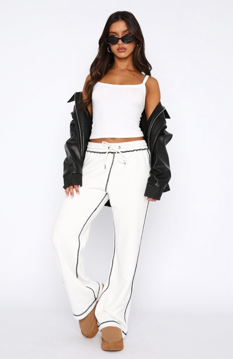 White White Fox Monday Mood Track Women's Pants | ZXQH-62931