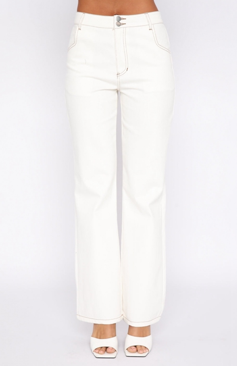 White White Fox Power Play Women's Jeans | IEPD-08265