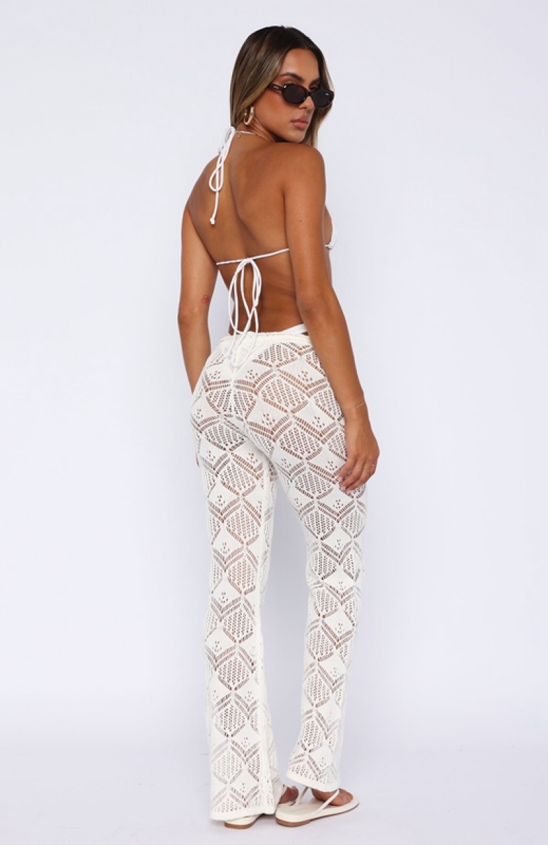 White White Fox Star Of The Show Crochet Women's Pants | PRWF-62705