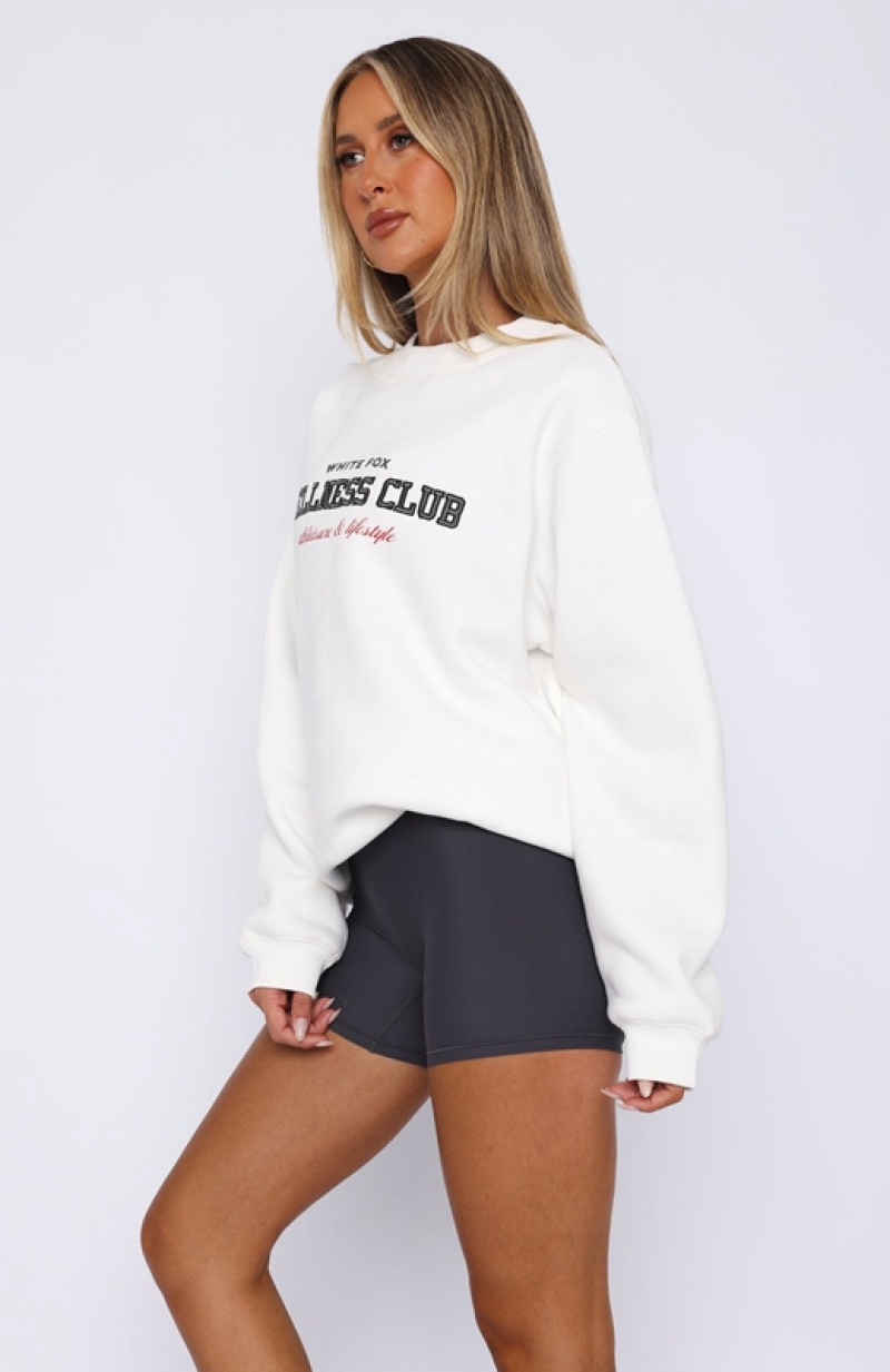 White White Fox Wellness Club Oversized Women's Sweaters | MLJF-37265