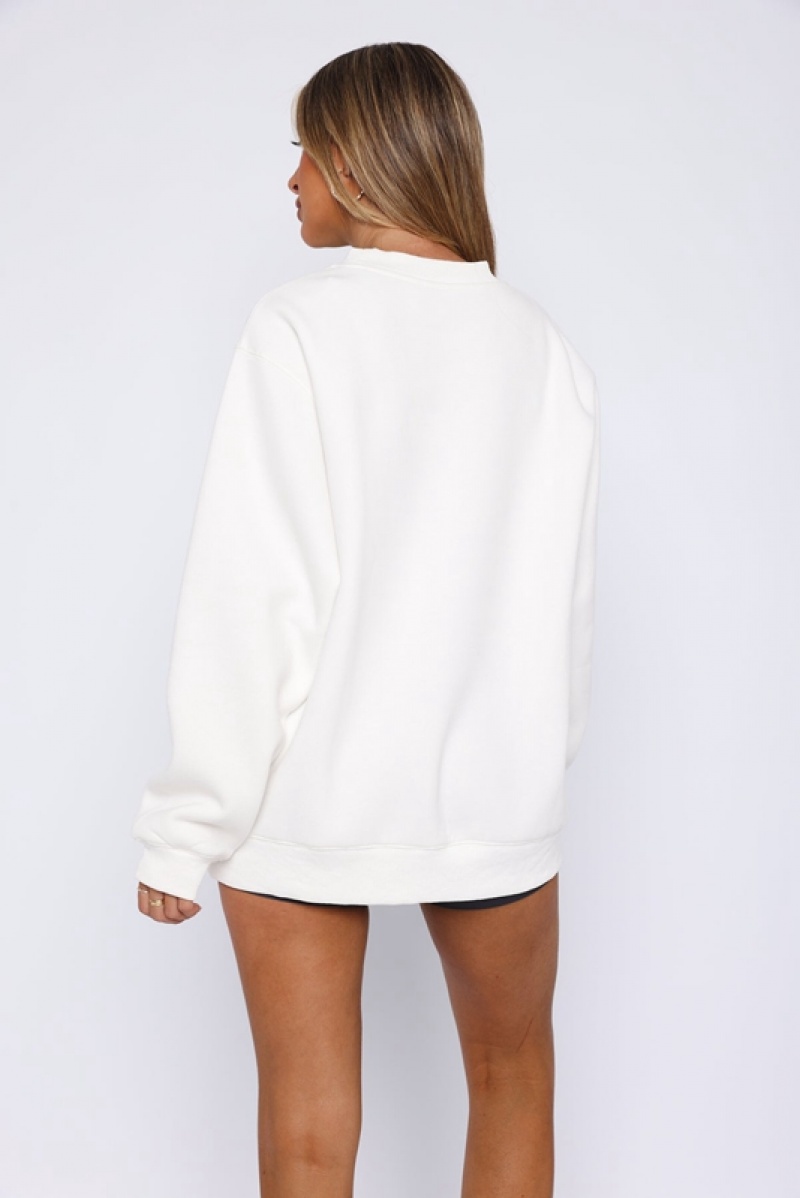 White White Fox Wellness Club Oversized Women's Sweaters | MLJF-37265